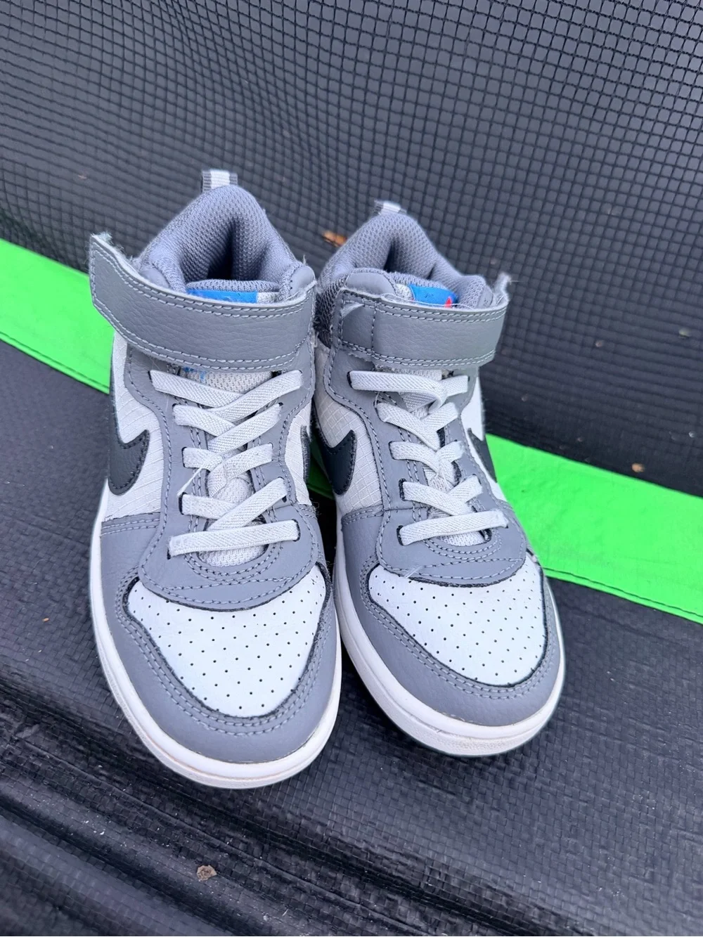 Nike Kids Gray and Black High-Top Sneakers